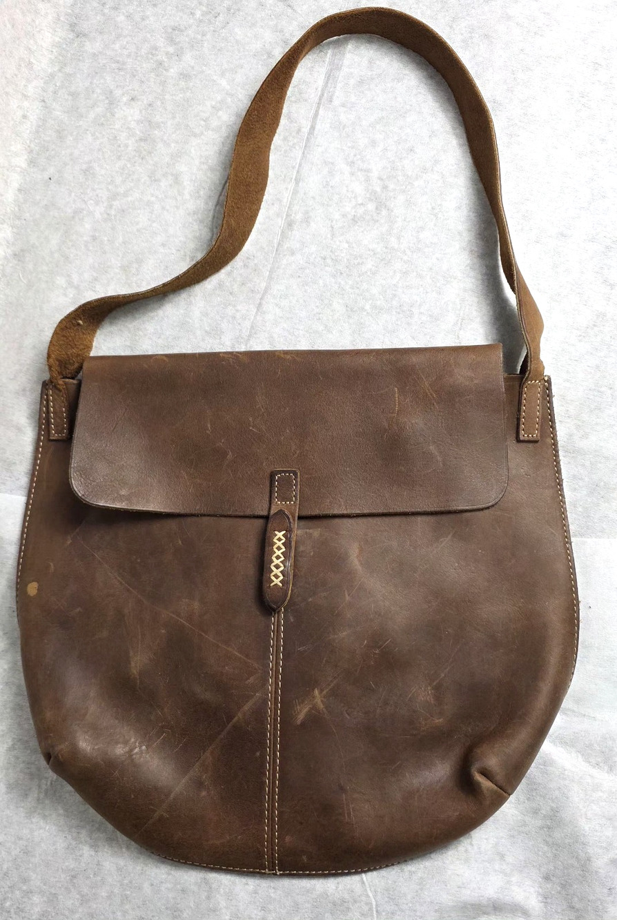 Rare Bob Timberlake Heritage Leather Messenger Bag – Distressed Brown Saddle Bag